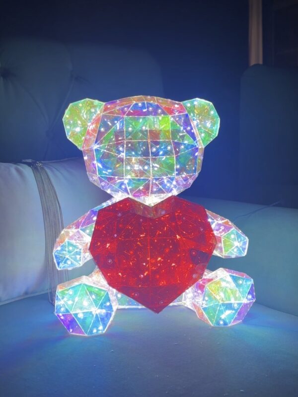 Crystal Teddy with Heart Size L